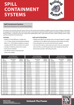 Bulldog Battery - Spill Containment Datasheet